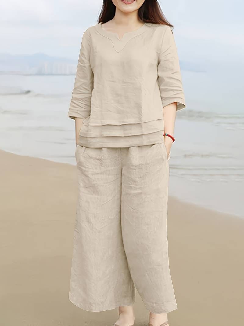 Relaxed Fit Linen Co-ord Set