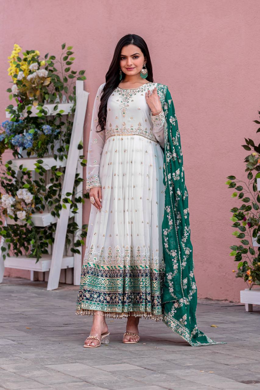 Heavy Faux Georgette Gown Set