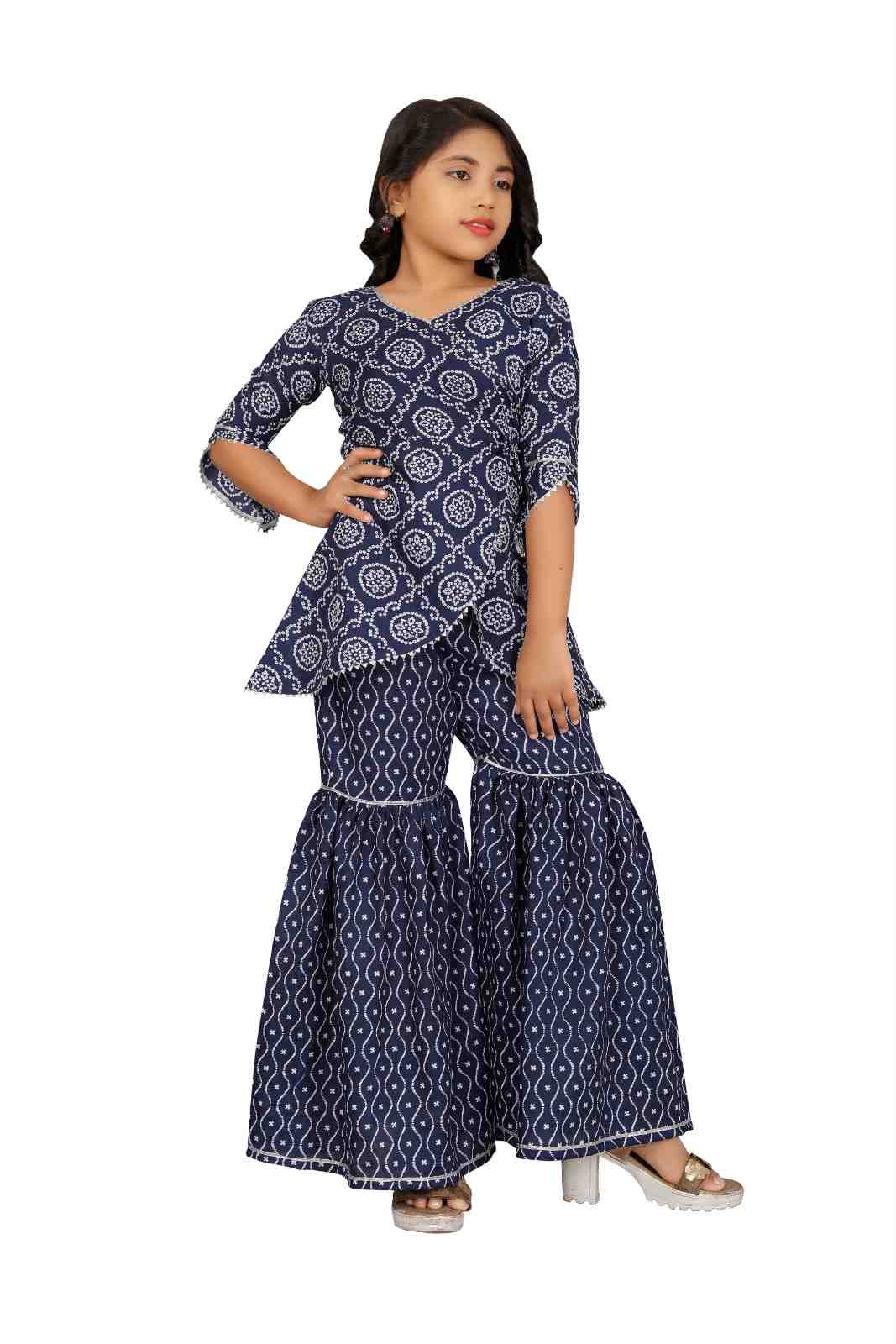 Girls Top with sharara Dupatta set
