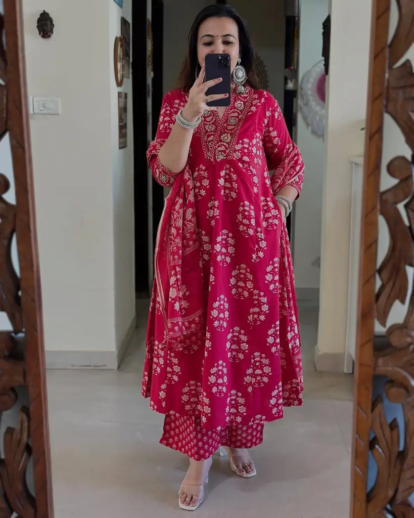 Printed Anarkali Kurta Dupatta Set
