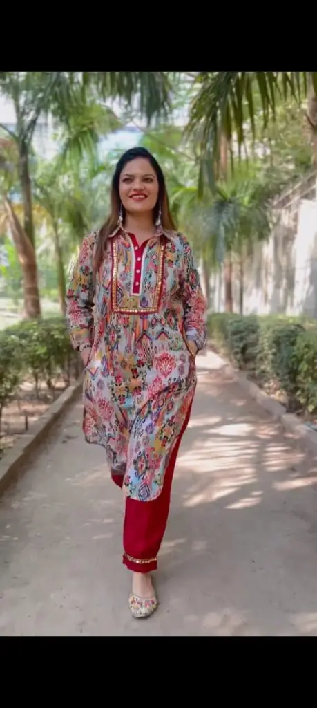 Multicolor Festive Lace Kurta Set