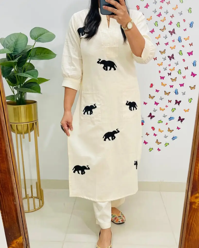  Elephant Elegance Cotton Flex kurta  & Pant Set