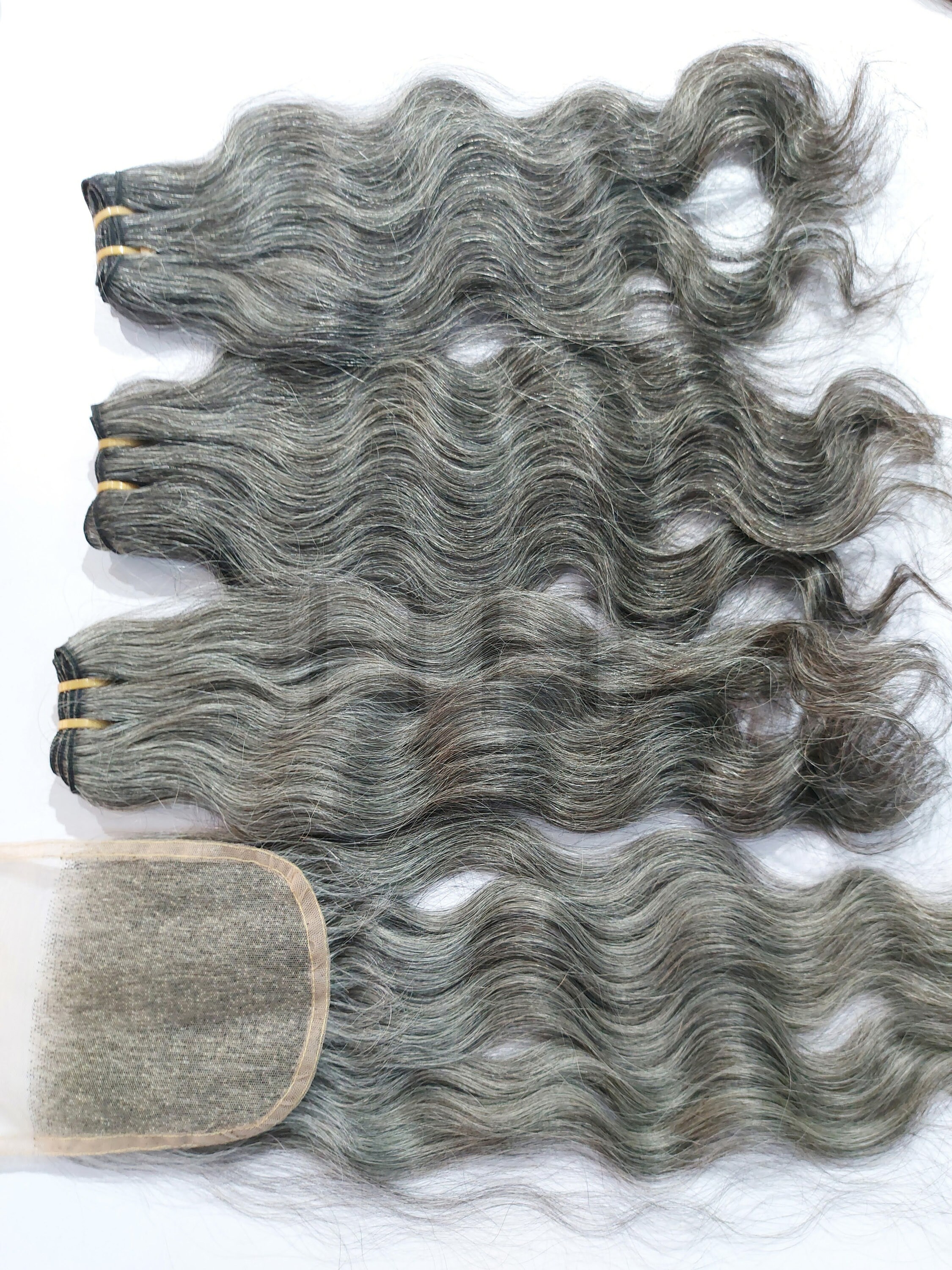 Indian Human Gray Hair Weft Available for sale 10 - 26