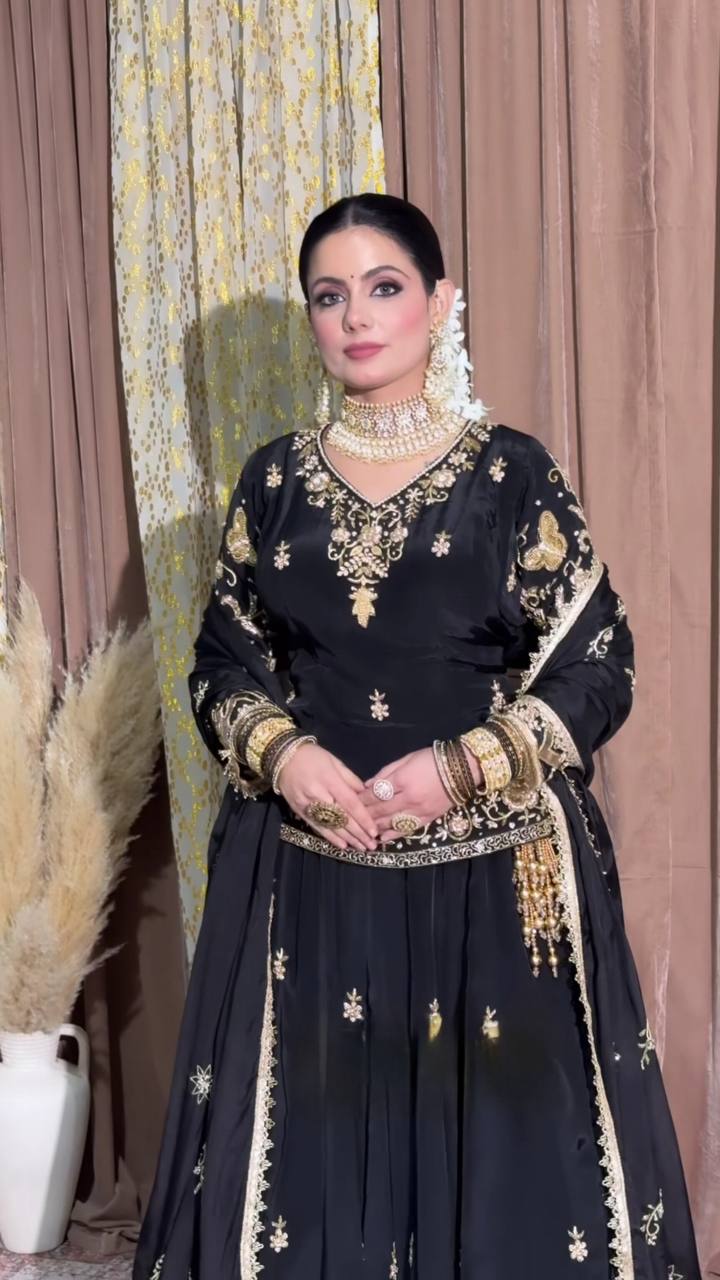  Natural Crepe Silk Glamorous Top Lehenga Set 