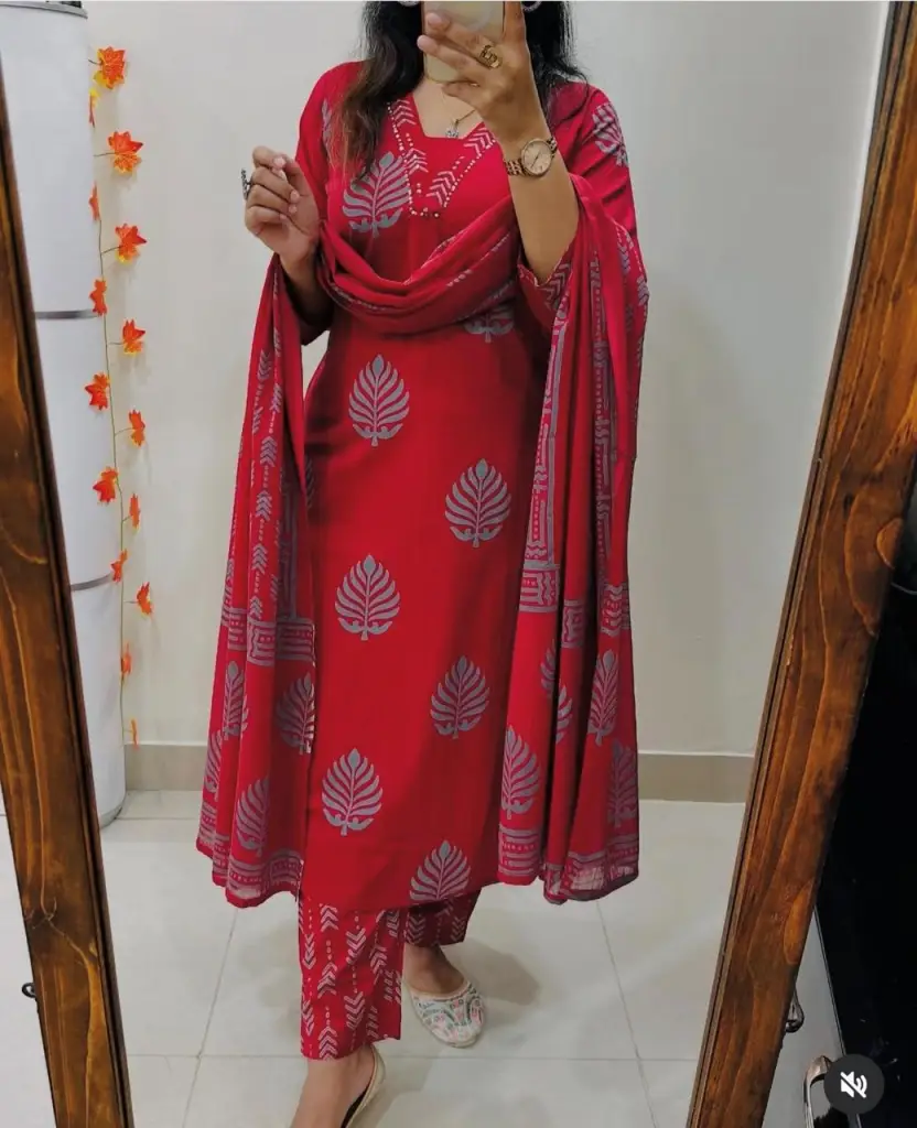 Elegant Cotton Printed Kurta Set with Dupatta