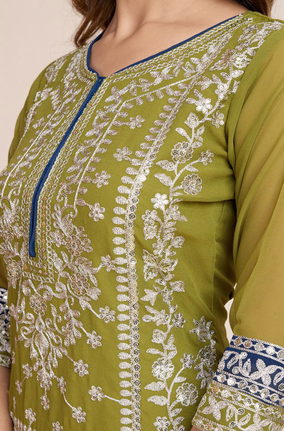 Embroidered Pakistani Plazo Suit Women
