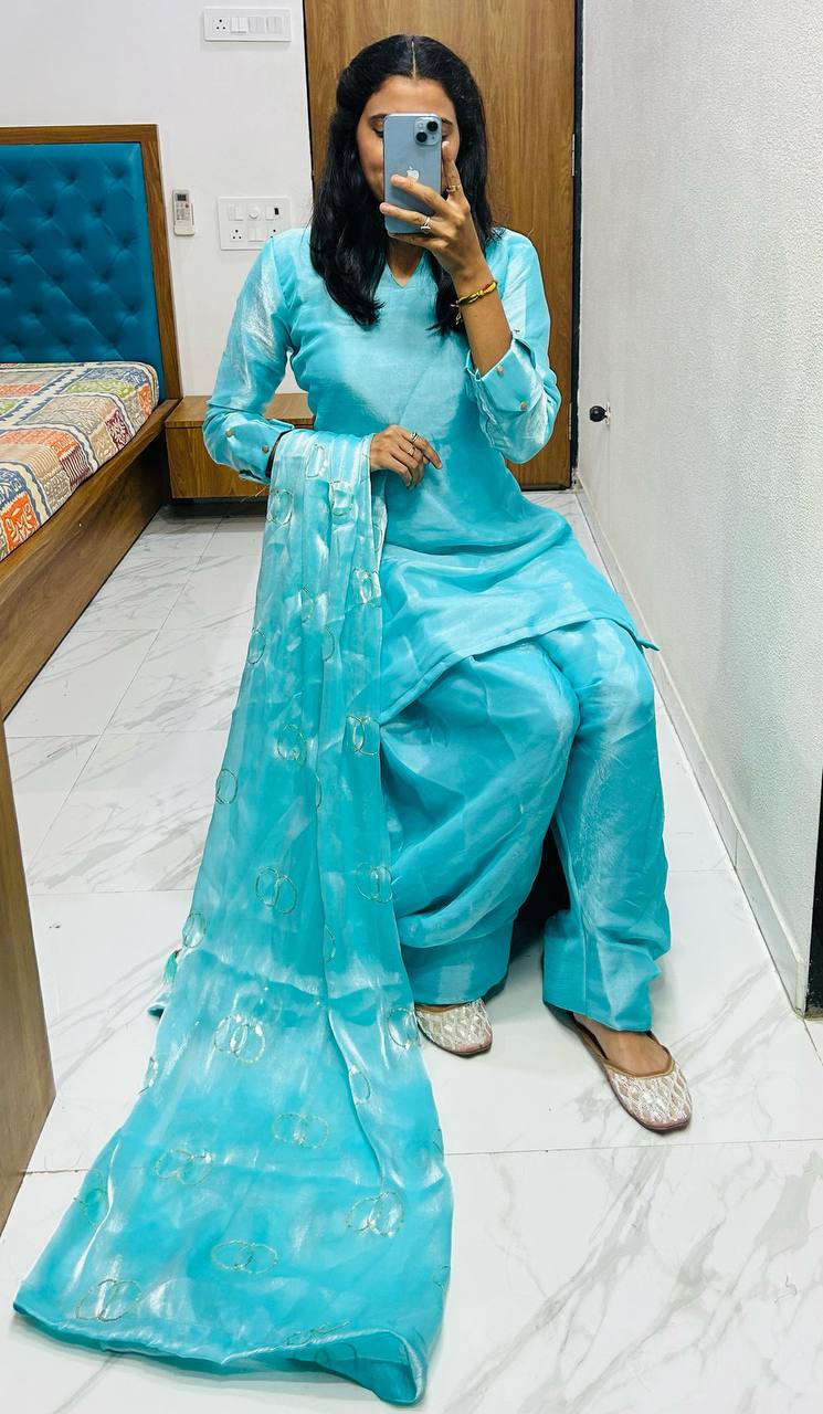 Designer Fendi Silk Farsi Salwar Suit 