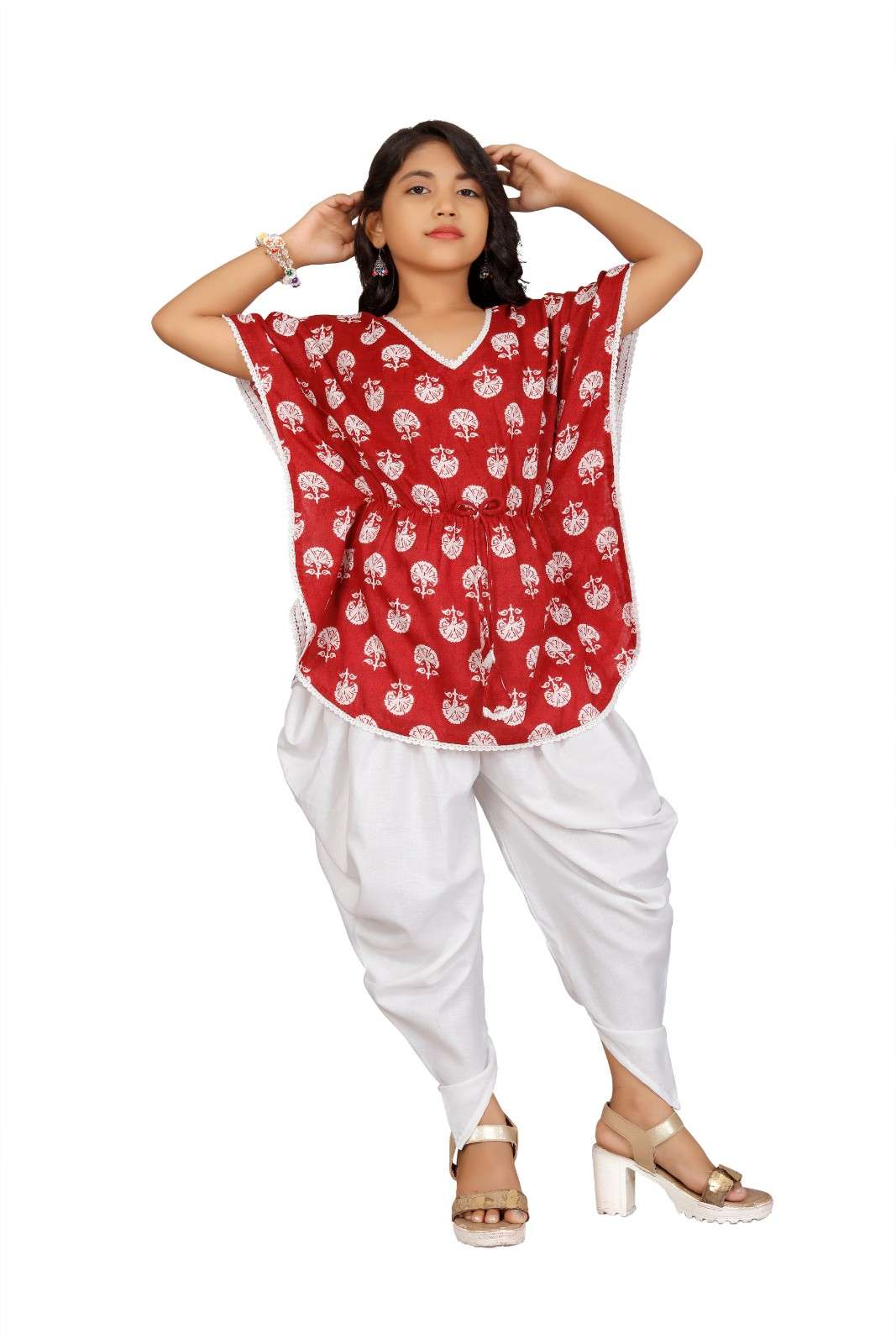 Girls top with dhoti