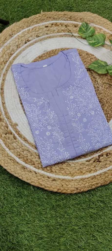 Exclusive Chikankari Voil cotton kurti 
