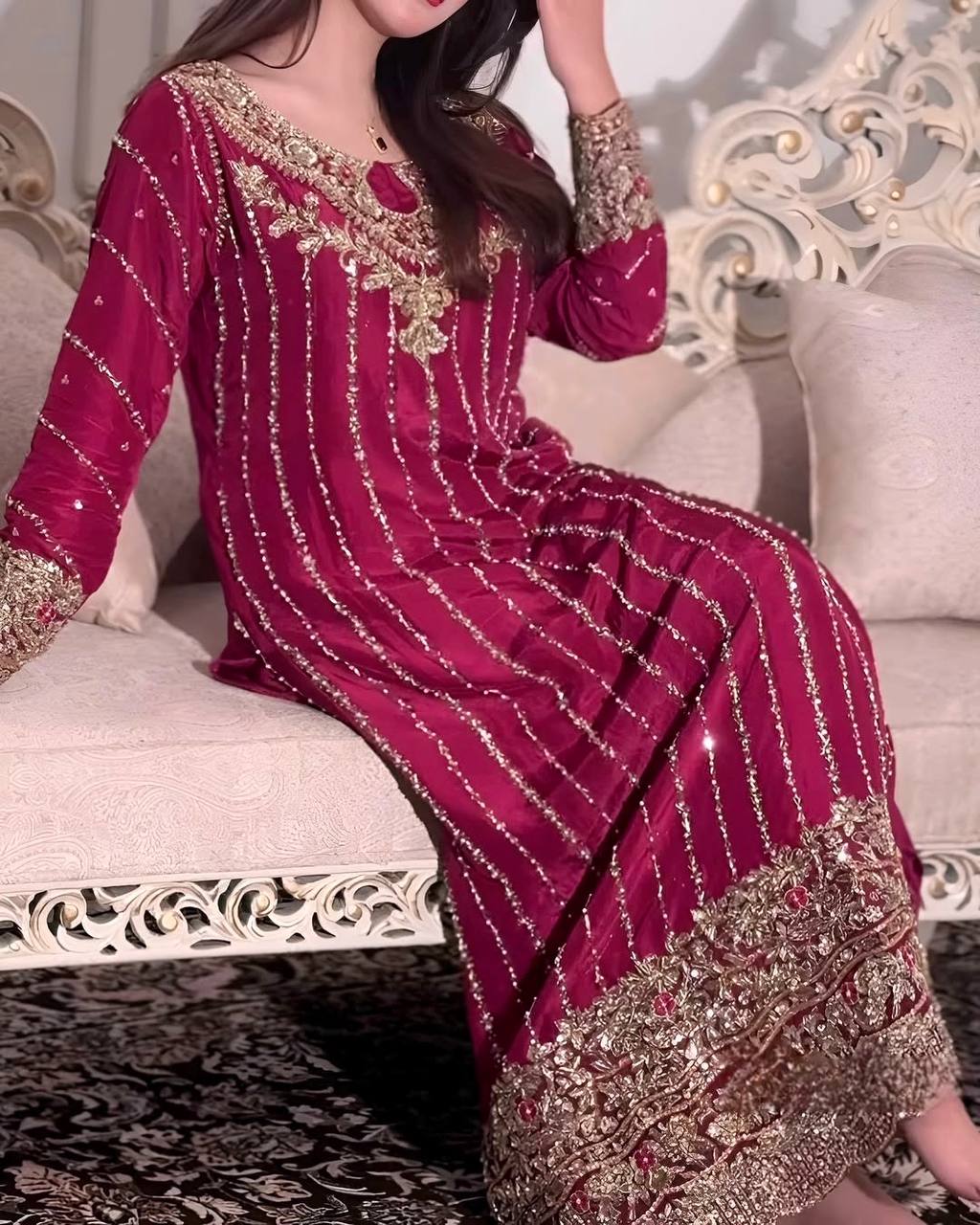 Heavy Chinon Silk Palazzo Set