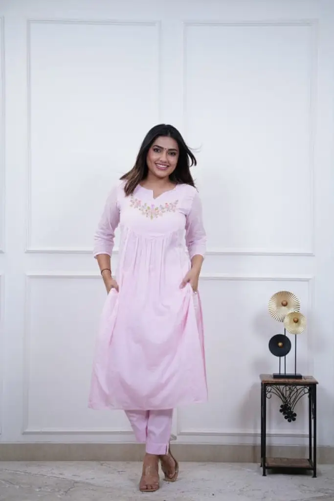 Elegant One-Side Pocket Kurti with Pant Set